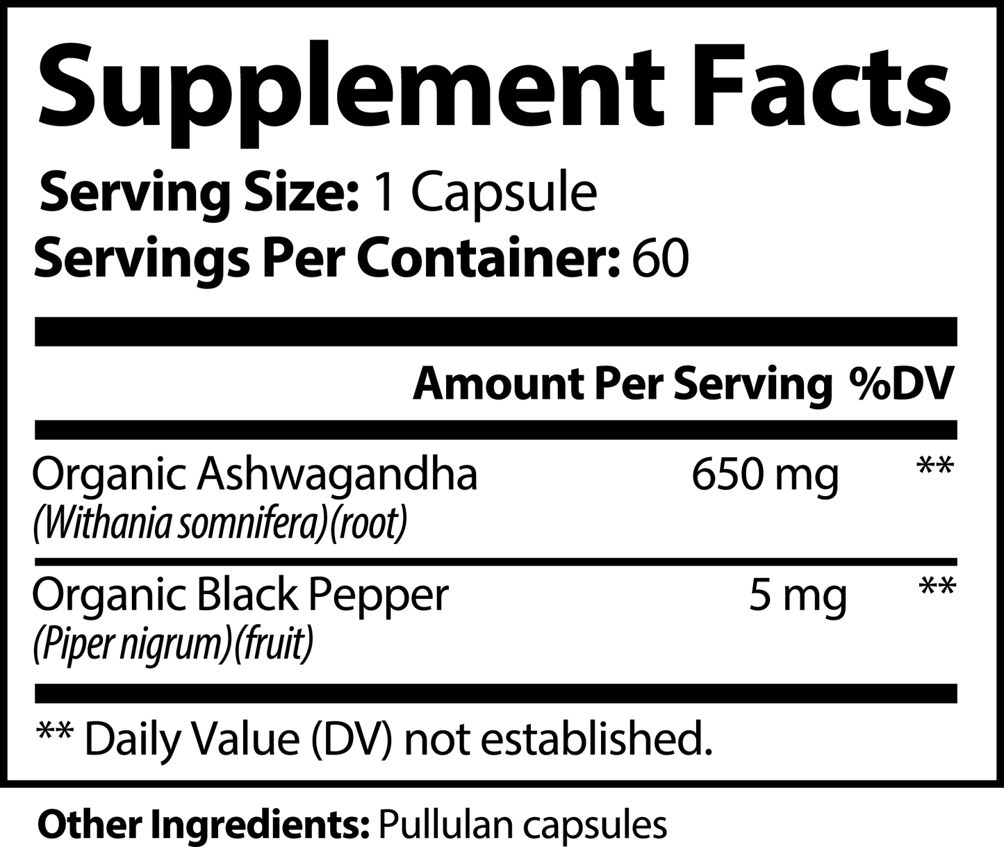 BullyFIT Ashwagandha Pills W/Black Pepper |Brain Fog| Stress Relief |Organic | Cruelty Free| Eco Friendly|Vegan Friendly| Full Body Wellness| 3rd party tested|
