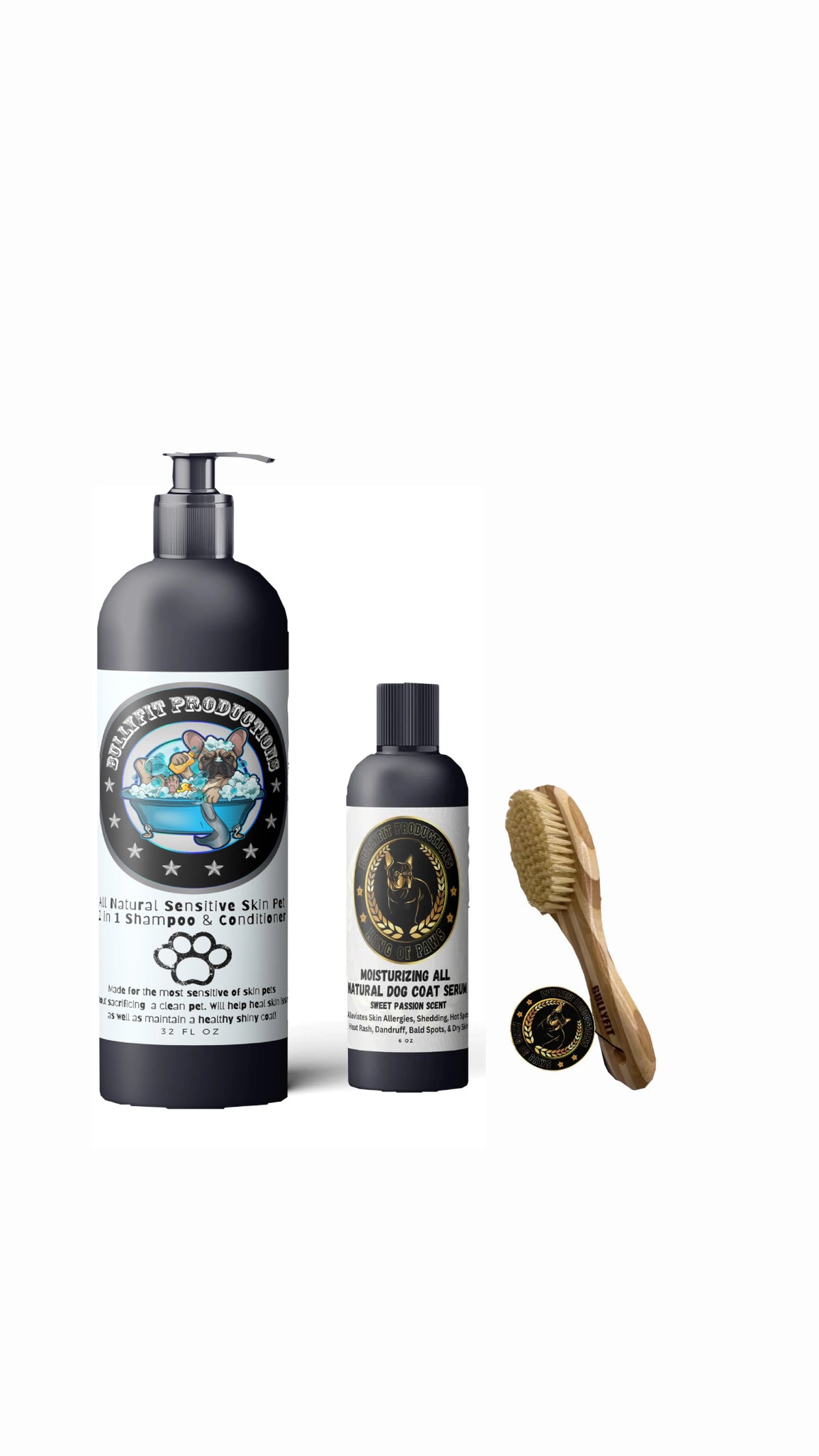 (PREORDER) BullyFIT x King Of Paws Sensitive Skin Pet Pack Best Organic Dog Shampoo, Pet Grooming Kit, & Sensitive Skin Solutions |Cruelty Free| Vegan Friendly | Vet Approved | Eco Friendly | Organic Pet Spray| Holistic | Deodorizer Pet Kit|Handcrafted|