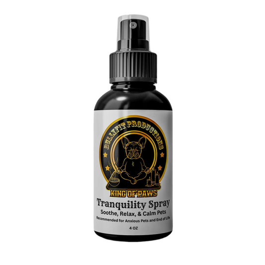 BullyFIT x King Of Paws Tranquility Pet Spray | Deodorizing | Cruelty Free | Handcrafted | Vet Approved | Vegan Friendly| Organic | Calming | Stress Relief| Custom