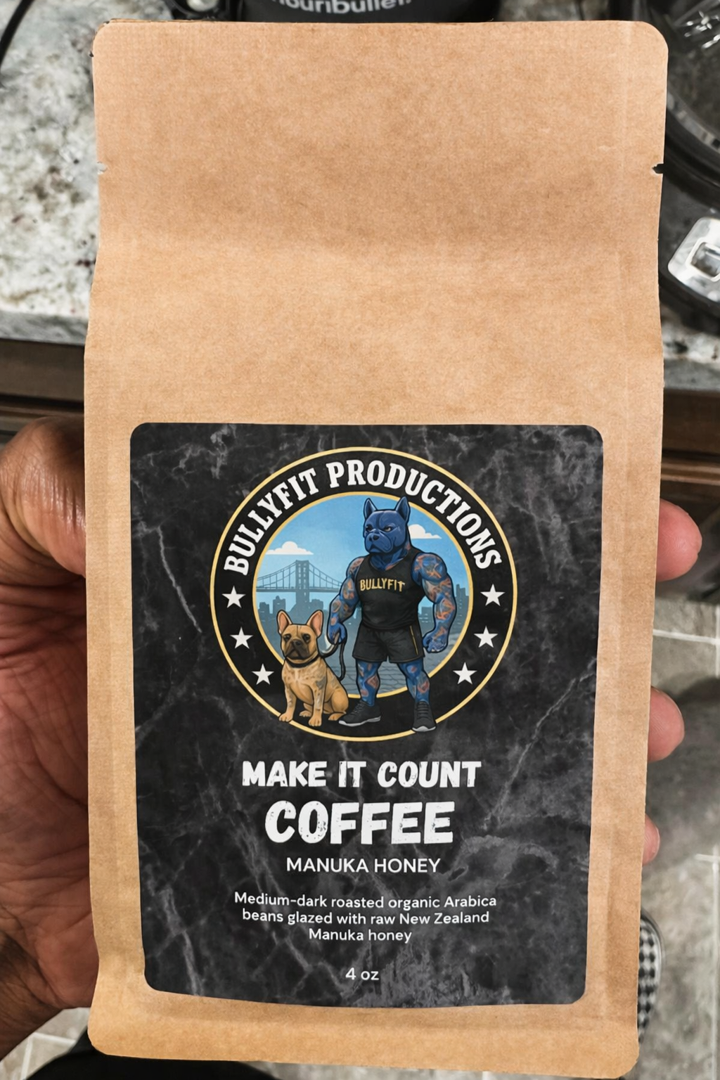 BullyFIT Manuka Honey Coffee 4oz (TWO Pack) | Energy Boost | Authentic Manuka Honey| Pre Workout Substitute| Organic