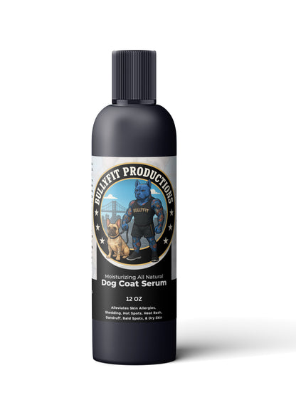 BullyFIT All Natural Skin & Coat Dog Serum 12oz - Pet Grooming | Sensitive Skin Relief | Shedding | Skin Issues| Vegan Friendly | Pet Lotion| Pet Leave in conditioner| Vet Approved|Handcrafted| Cruelty Free|Eco Friendly| Holistic