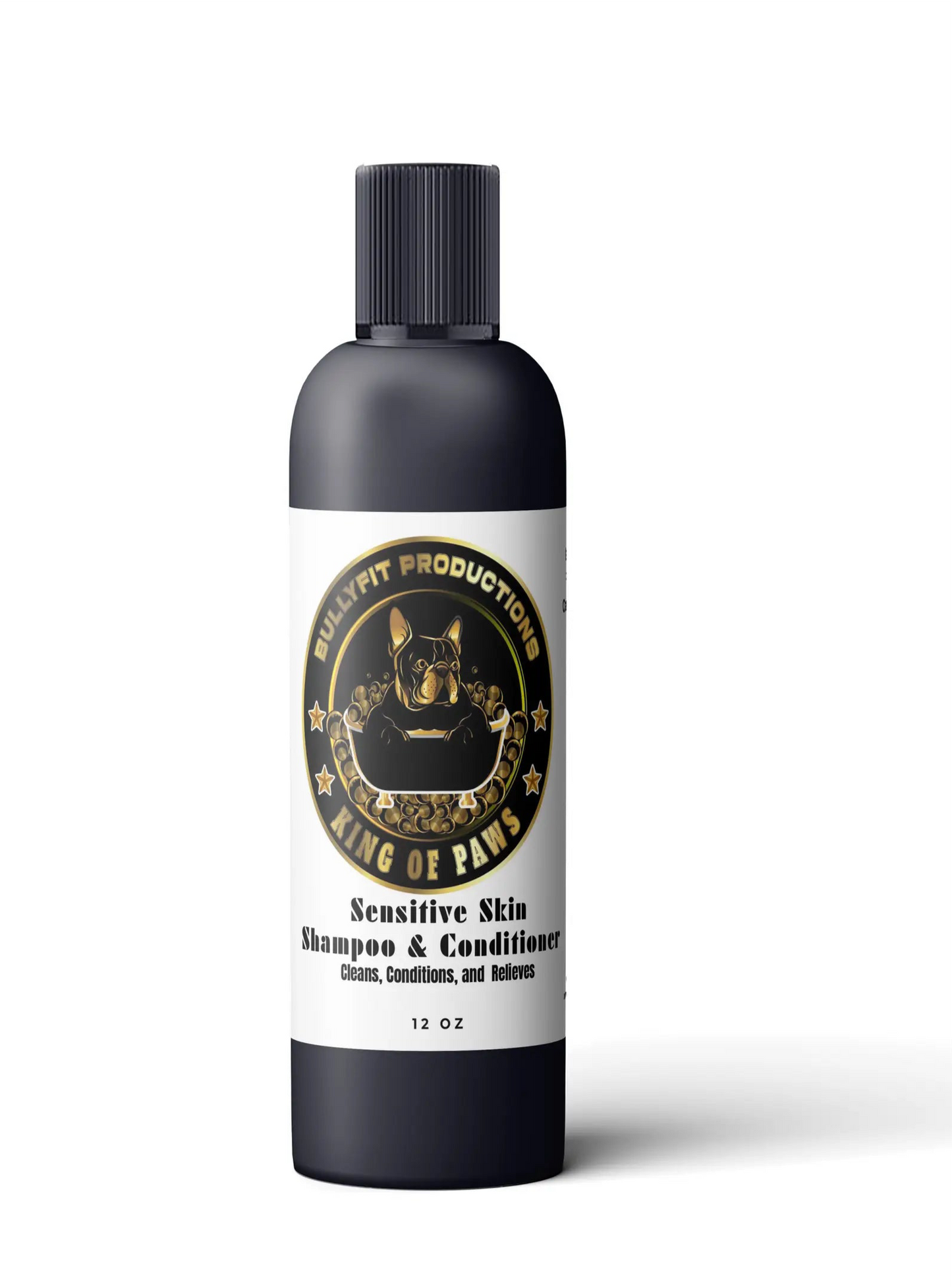 BullyFIT x King Of Paws Sensitive Skin 5 in 1 Pet Shampoo & Conditioner 12oz | Best Organic Pet Grooming Kit for Dogs | Sulfate-Free, Flea & Tick Repellent, Deep Conditioning Formula for Sensitive Skin | Cruelty Free| Vegan Friendly | Eco Friendly |