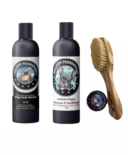 BullyFIT Puppy Pack | Organic Dog Shampoo, Pet Grooming Kit, & Sensitive Skin Supplies | Cruelty Free| Vegan Friendly|Handcrafted