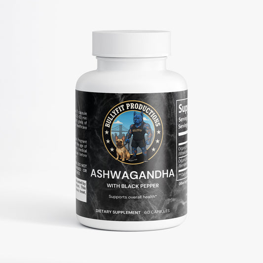 BullyFIT Ashwagandha Pills W/Black Pepper |Brain Fog| Stress Relief |Organic | Cruelty Free| Eco Friendly|Vegan Friendly| Full Body Wellness| 3rd party tested|