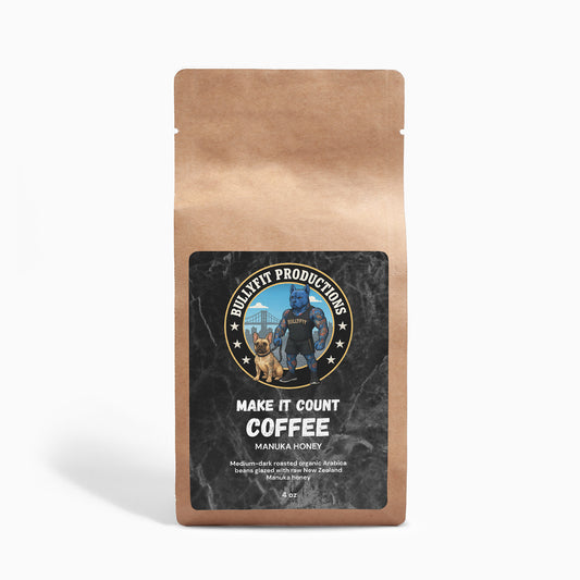 BullyFIT Manuka Honey Coffee 4oz (TWO Pack) | Energy Boost | Authentic Manuka Honey| Pre Workout Substitute| Organic